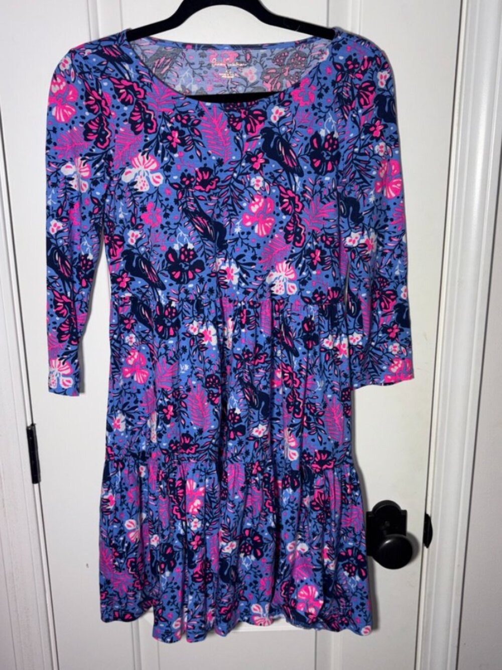 NWOT Lilly Pulitzer Geanna Swing Dress- Boca Blue Birds Eye View Blue Purple XS